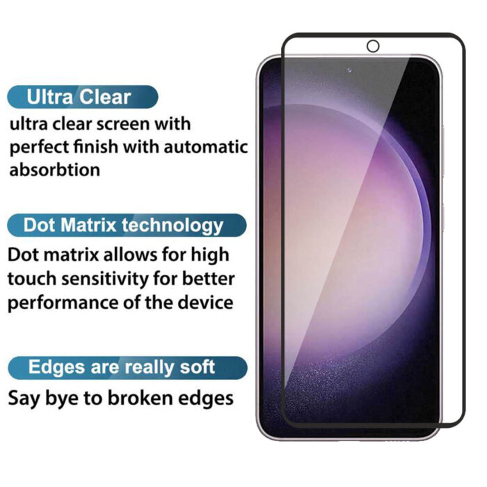 Tempered Glass for Samsung Galaxy S23 FE 5G (Black) Edge to Edge, Pack of 1 - Image 5