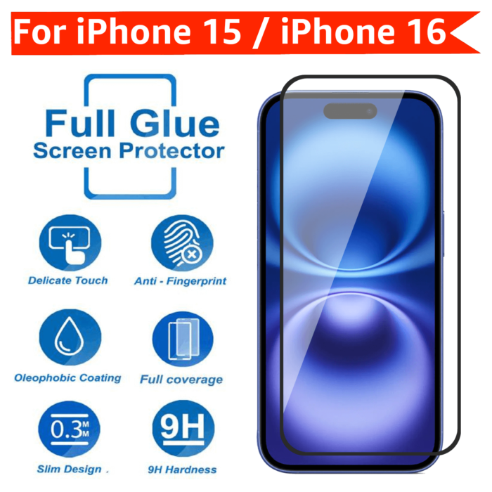 Tempered Glass for Apple iPhone 15 / iPhone 16, Pack of 1 - Image 3