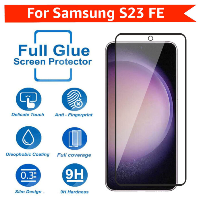 Tempered Glass for Samsung Galaxy S23 FE 5G (Black) Edge to Edge, Pack of 1 - Image 4