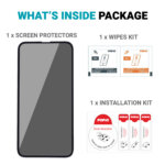 POPIO Privacy Tempered Glass for iPhone 13 , iPhone 13 Pro , iPhone 14 , iPhone 16E (Black) , Pack of 1 - Image 4