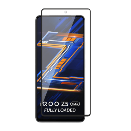 Tempered Glass for vivo iQOO Z5 (Black) Edge to Edge , Pack of 1