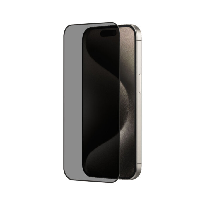 POPIO Privacy Tempered Glass for iPhone 15 Pro Max (Black) , Pack of 1 - Image 1
