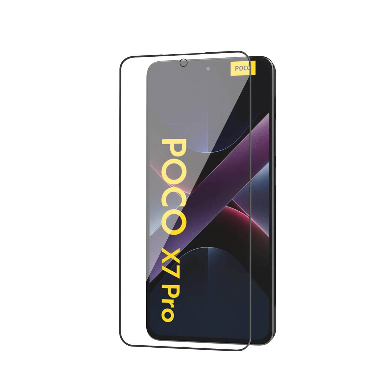 123 Tempered Glass for Xiaomi Poco X7 Pro (Black) Edge to Edge , Pack of 1 - Image 1