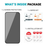 POPIO Privacy Tempered Glass for iPhone 15 Pro Max (Black) , Pack of 1 - Image 4