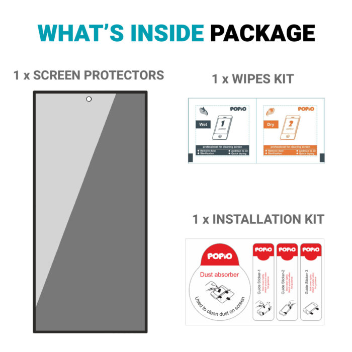 POPIO Privacy Tempered Glass for Samsung Galaxy S25 Ultra (Black) , Pack of 1 (Fingerprint may or may not work) - Image 4