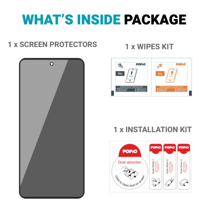 POPIO Privacy Tempered Glass for Samsung Galaxy S25 Plus (Black) , Pack of 1 (Fingerprint may or may not work) - Image 4
