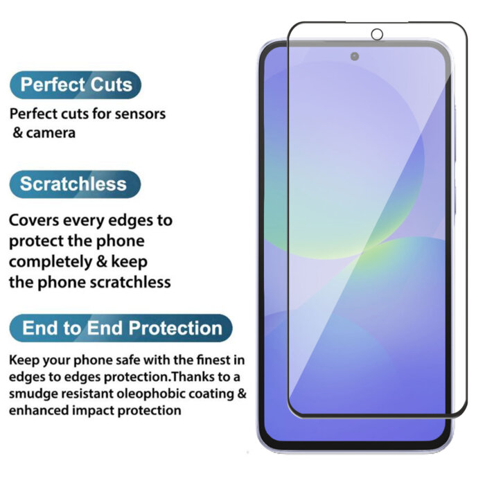 Tempered Glass for Samsung Galaxy S24 FE 5G / A36 /A56 /M56 (Black) Edge to Edge, Pack of 1 - Image 2
