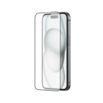Matte Finish Gaming Tempered Glass Compatible for iPhone 15 (Black) Edge to Edge Coverage , Anti-Glare