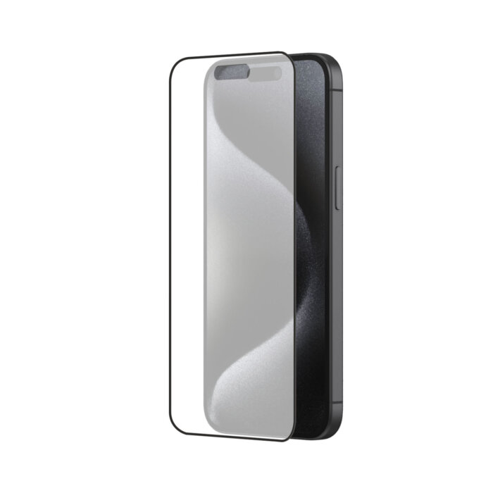 Matte Finish Gaming Tempered Glass Compatible for iPhone 15 Pro Max (Black) Edge to Edge Coverage , Anti-Glare - Image 1