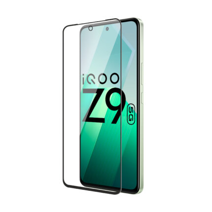 Tempered Glass for vivo iQOO Z9(Black) Edge to Edge , Pack of 1