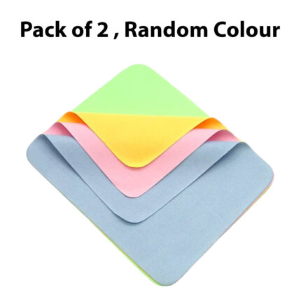 POPIO Premium Microfiber Cleaning/Polishing Cloth for Mobile Screen, Camera Lenses, Tablets, Monitors, Sunglasses and Other Glass Materials (Multi-Color) - 6 x 7 Inches , Pack of 2