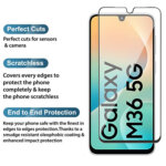 Tempered Glass for Samsung Galaxy M36 (Black) Edge to Edge , Pack of 1 - Image 2