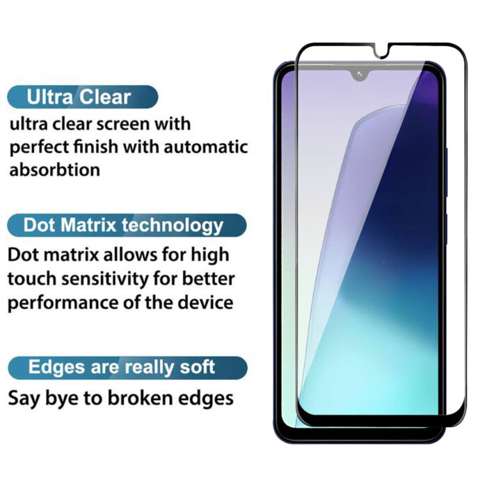 Tempered Glass for Redmi 14C (Black) Edge to Edge , Pack of 1 - Image 3