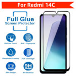Tempered Glass for Redmi 14C (Black) Edge to Edge , Pack of 1 - Image 4
