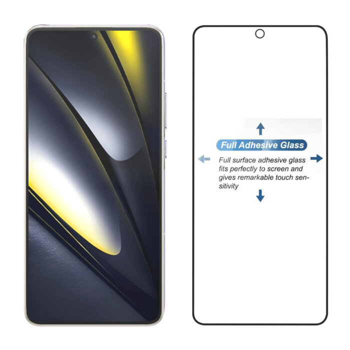 Tempered Glass for Xiaomi Poco f7 (Black) Edge to Edge , Pack of 1 - Image 5