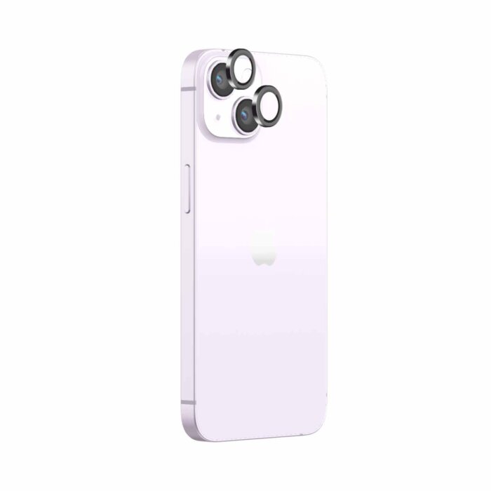 POPIO Camera Lens Protector For iPhone 14 / iPhone 14 Plus (Black), 1 Set, with Easy Installation Kit - Image 1
