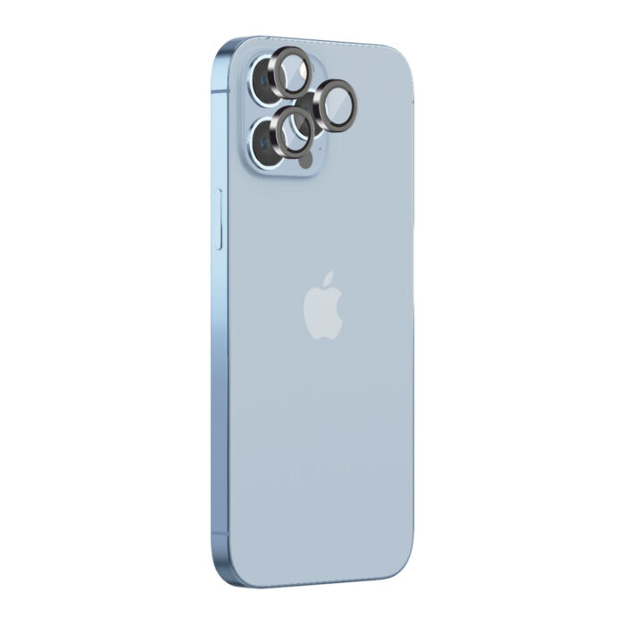 POPIO Camera Lens Protector For iPhone 13 Pro/iPhone 13 Pro Max (Black), 1 Set, with Easy Installation Kit - Image 1