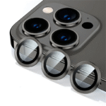 POPIO Camera Lens Protector For iPhone 12 Pro (Black), 1 Set, with Easy Installation Kit - Image 2