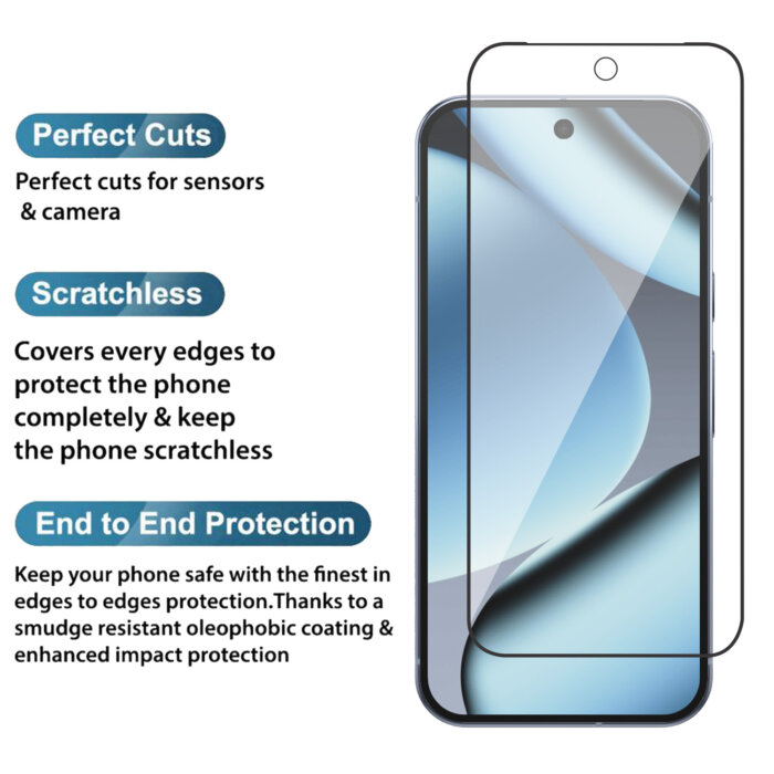 Tempered Glass for Google Pixel 10/10 Pro(Black) Edge to Edge , Pack of 1 - Image 2