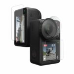 POPIO Military-Grade Gorilla Tempered Glass for DJI Osmo Action 4 Camera (Transparent) Edge To Edge Full Screen Coverage With Installation Kit, Complete Set Of 3 Glass