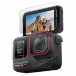 POPIO Military-Grade Gorilla Tempered Glass for Insta 360 Ace Pro Action Camera (Transparent) Edge To Edge Full Screen Coverage, Complete Set Of 3 Glass